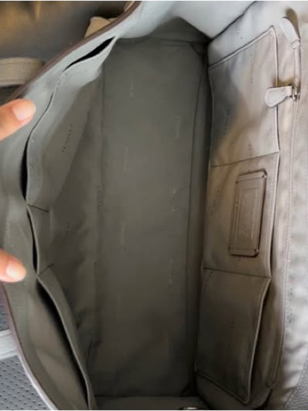 Coach Gray Pebbled Leather Laptop/Work Tote + Wallet